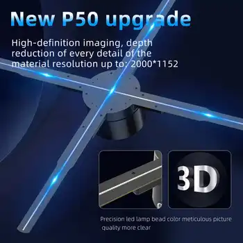 3D Holografinio Reklamos Mašina 2000x1152 Rezoliucija 576 Led 3D Holograma 4 Lapai Ventiliatorius Paramos PROGRAMĄ Kompiuteryje, 100-240V
