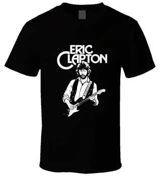 Šilkografija T Shirts Įgulos Kaklo Broadcloth Trumpas Rankovės Mens Eric Clapton Marškinėliai